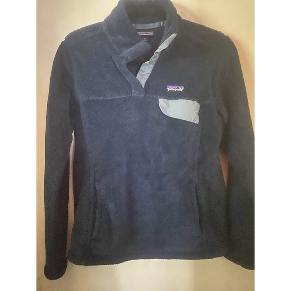 Patagonia Tops - Patagonia Synchilla Snap-T Fleece Pullover Sweatshirt Pockets Womens M Blue